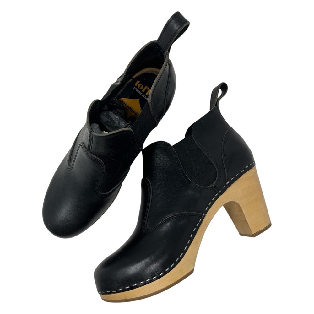 Swedish Hasbeens Chelsea Bootie Black Leather Heeled Ankle Boot Women’s EU 40 - Picture 11 of 11